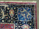 10' X 13' Antique Handmade Red with Dark Blue Border Indian Agra Larastan Nice Wool Rug - Jewel Rugs