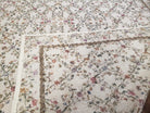 Vintage Petite Point Floral Area Rug 7.5 x 9.9, Chinese Aubusson Needlepoint Carpet 7x10, Wool Hand-Knotted Ivory Small Flowers Rug 8x10 - Jewel Rugs