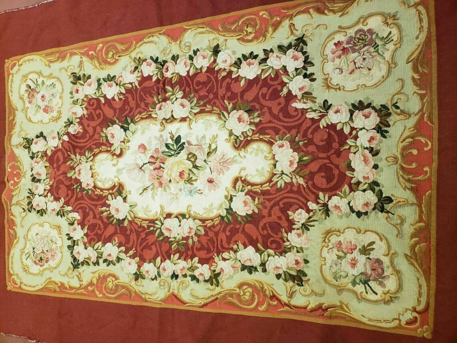 3' X 5' Antique Handmade French Aubusson Weave Savonnerie Needlepoint Rug Nice - Jewel Rugs