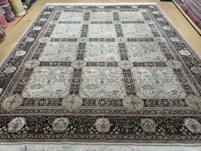 8' X 10' Vintage Ultra Fine Handmade Pakistani Panel Wool Rug Carpet Beige Nice - Jewel Rugs