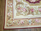 6' X 9' Vintage Handmade Wool Rug Aubusson Weave Savonnerie Flat Pile Beige Wow - Jewel Rugs