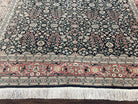 Turkish Hereke Rug 6x9 Turkish Carpet, Vintage Rug 6 x 9 Oriental Rug, Wool Rug, Hand Knotted Rug, Black Salmon Red, Allover Floral Detailed - Jewel Rugs