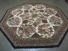 8' X 8' Vintage Petit Point Hand Hooked Chinese Octagonal Wool Rug with Backing - Jewel Rugs