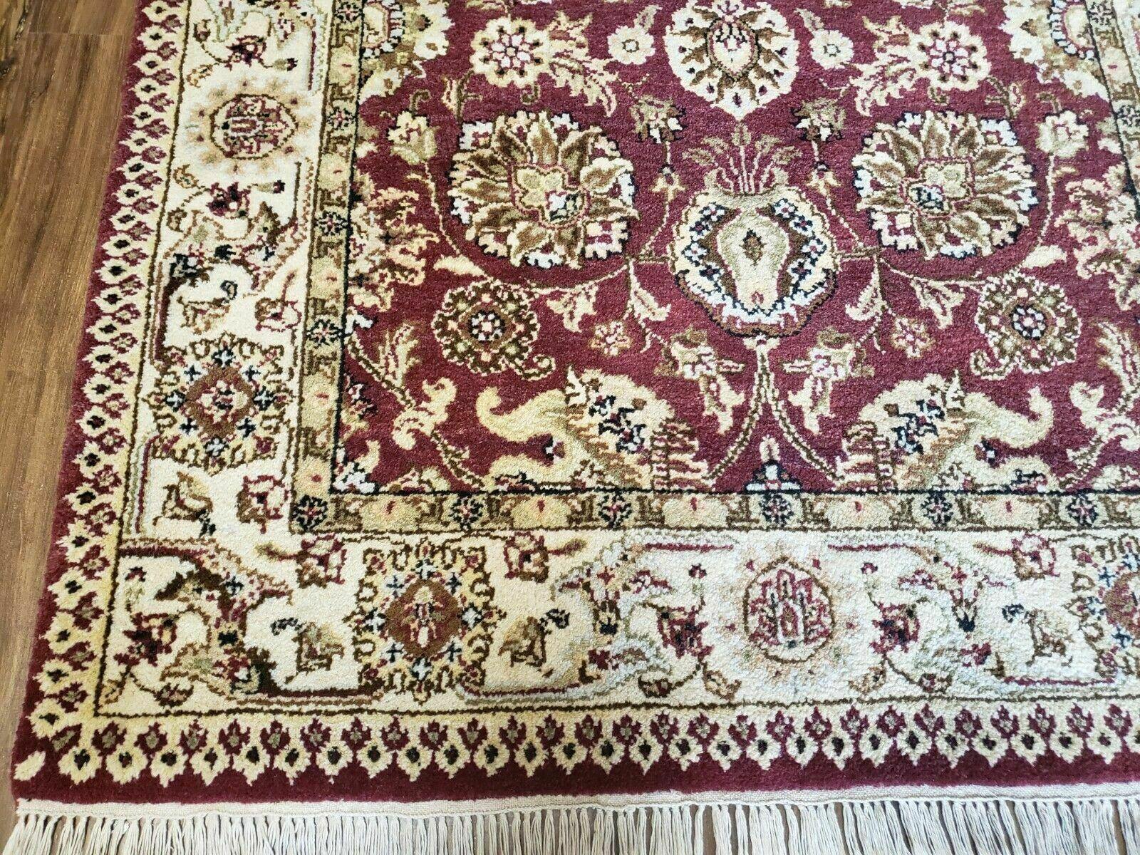 4' X 6' Handmade India Wool Rug Carpet Red Beige - Jewel Rugs