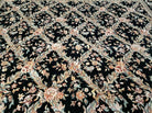 10' X 14' Handmade Fine Chinese Allover Floral Wool Rug Hand Knotted Black Nice - Jewel Rugs