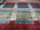 10' X 13' Modern Handmade Tibetan Nepal Abstract Wool Rug Art Deco Carpet Multicolor - Jewel Rugs