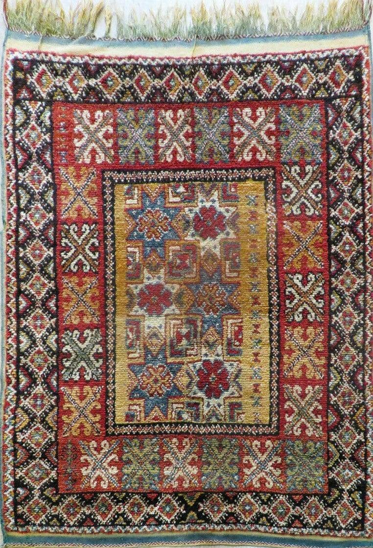 3.5' X 5' Vintage Handmade Hand-knotted Moroccan Urban Rabat Accent Throw Wool Rug - Jewel Rugs