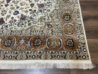 Wonderful Persian Rug 7x10, Floral Medallion, Very Fine Persian Tabriz Oriental Carpet, Vintage, Ivory/Cream, Hand Knotted Rug, Room Sized Rug, Traditional - Jewel Rugs