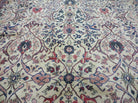 10' X 14' Vintage Hand Knotted Made Indian Agra Wool Rug Vegetable Dyes Ivory - Jewel Rugs