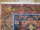 Antique Persian Karajeh Long Runner Rug, Dark Blue & Dark Orange, Hand-Knotted, Wool, 3'2" x 14'6" - Jewel Rugs