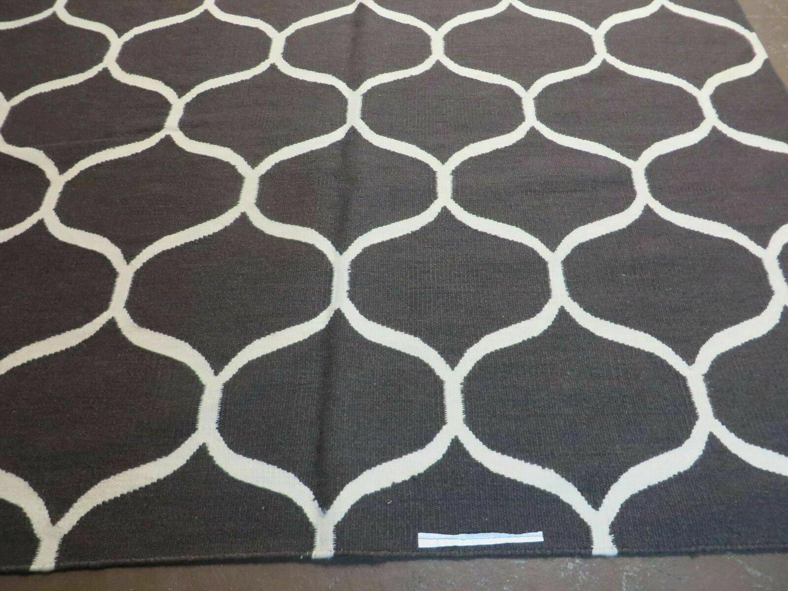 5' X 8' Modern Contemporary Hand Made Flat Weave Wool Rug Veg Dyes Nice - Jewel Rugs