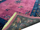 Antique Chinese Art Deco Rug 9x12 Purple Rug, Magenta Chinese Nichols Rug 9 x 12, Antique Art Deco Carpet, Peking Rug, Rare Antique Wool Rug - Jewel Rugs