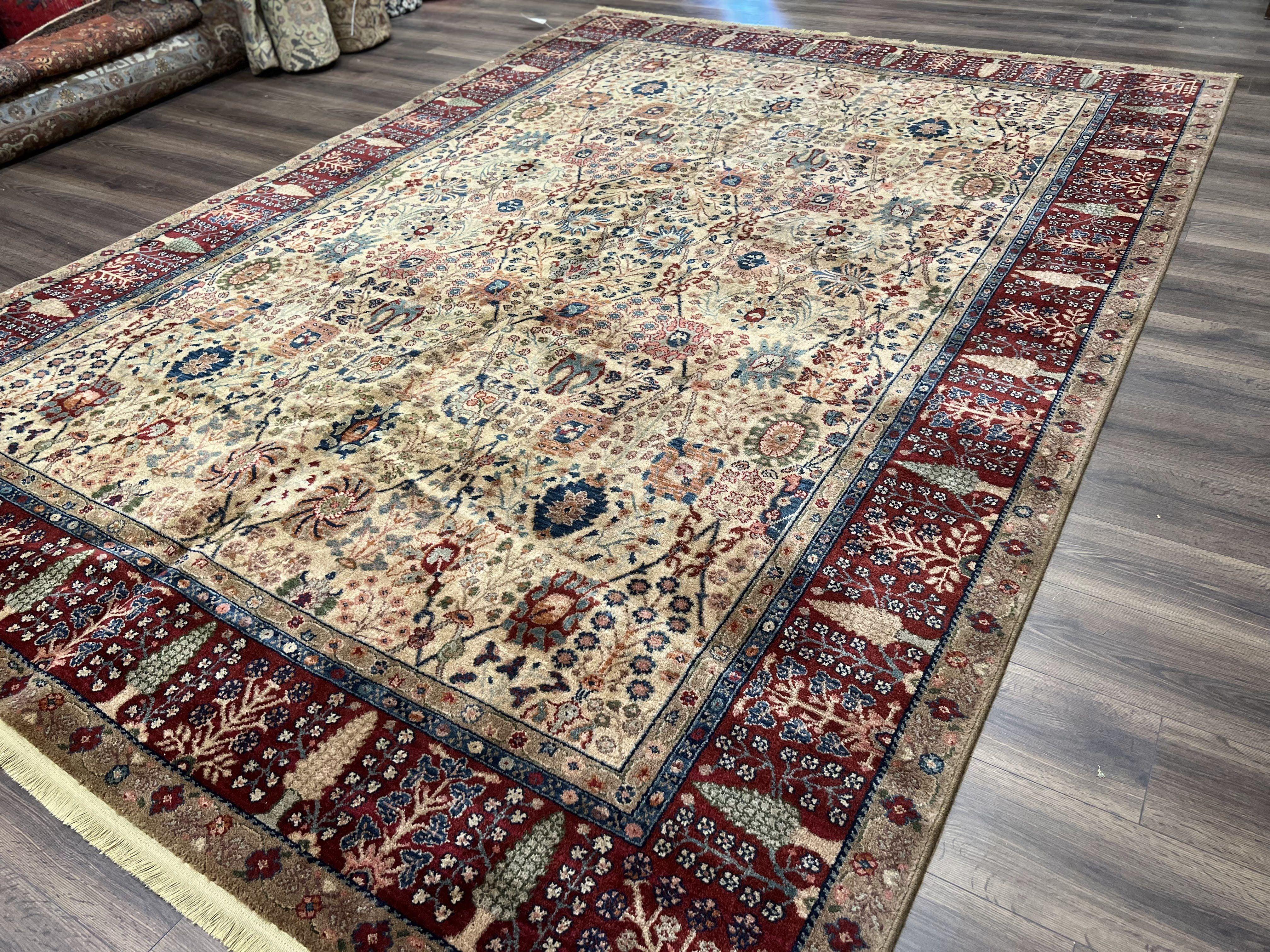 8.8 x 12 Karastan Samovar Rug Teawash #900-901 Persian Vase Pattern, Wool Karastan Carpet, Traditional Area Rug, Allover Pattern Vintage Rug - Jewel Rugs