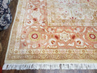 Large Turkish Oushak Rug, 9x12 - 9x13 Rugs, Vintage Turkish Oriental Carpet, Tan Salmon Pink Gold Ivory, Hand Knotted Rug, Room Sized Rug - Jewel Rugs