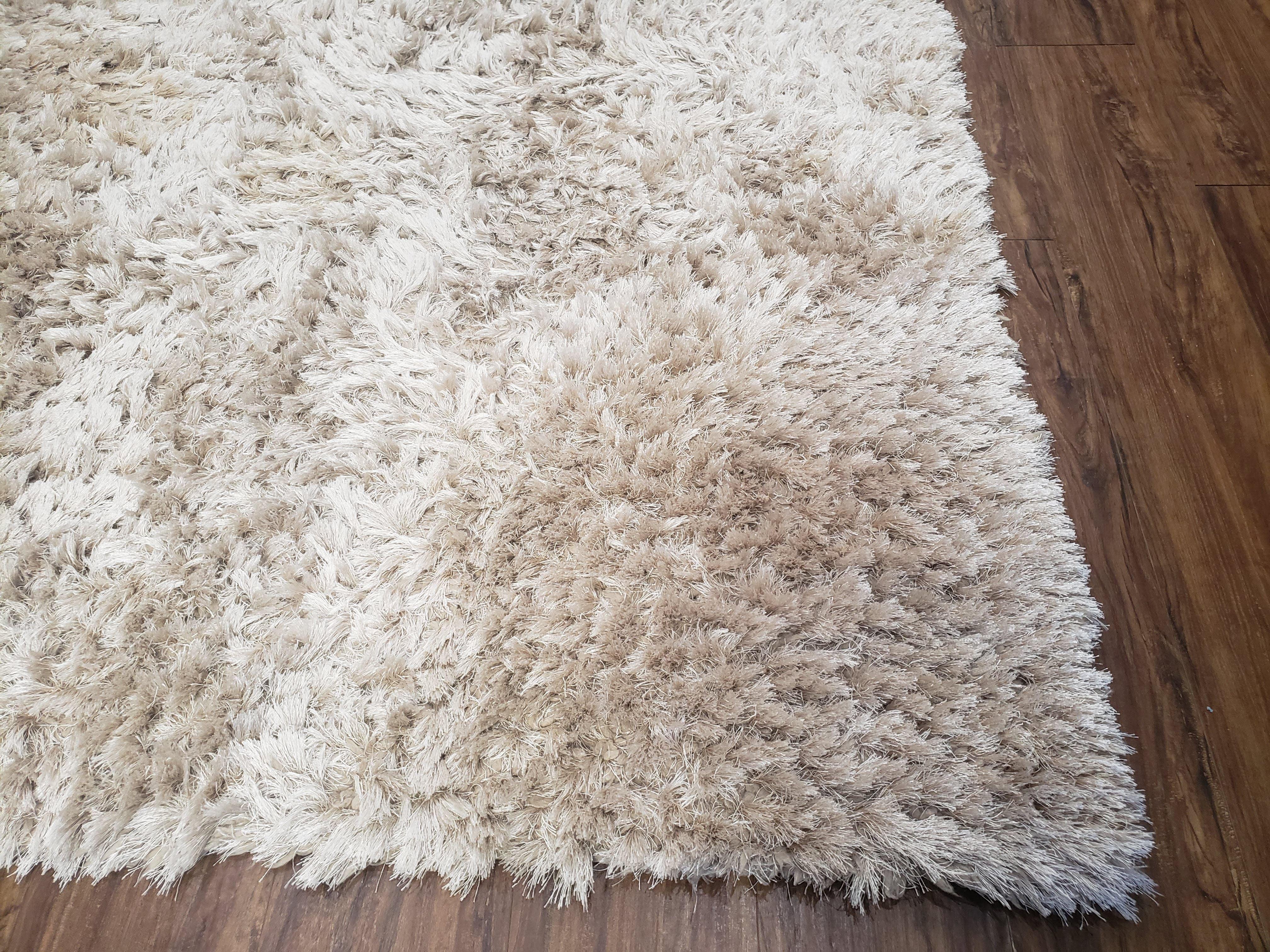 Ivory Shag Rug 6x7, Flokati Carpet, Shaggy Soft Plush Pile Area Rug, Modern Contemporary - Jewel Rugs