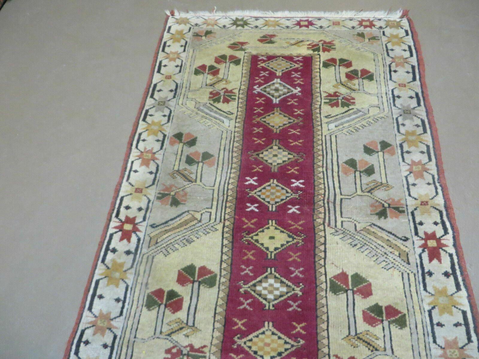 3' X 5' Vintage Handmade Turkish Turkey Oushak MILAS Wool Accent Rug Carpet Nice - Jewel Rugs