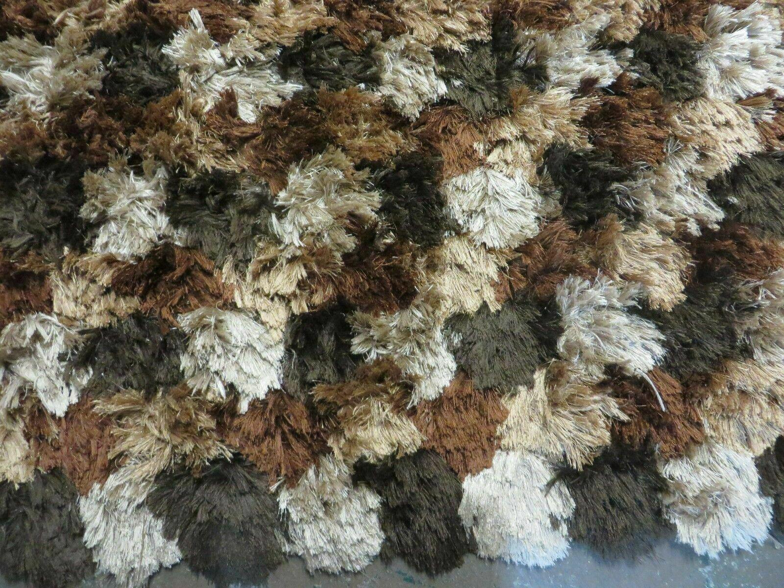 5' X 8' Ultra Plush Shag Rug Thick Pile Silky Rya Style Brown Tan Nice Rug # 82 - Jewel Rugs