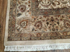 10' X 14' One-of-a-Kind Indian Agra Hand-Knotted Wool Rug Beige Tea Washed Nice - Jewel Rugs