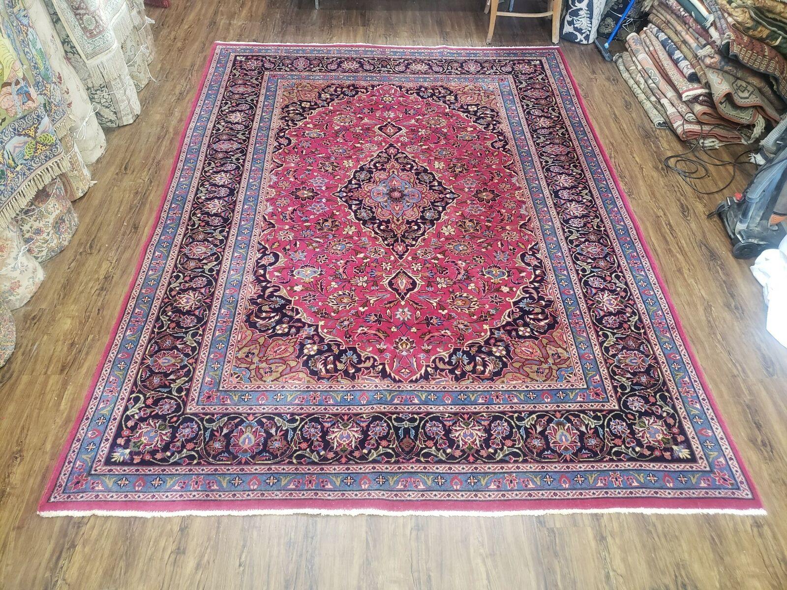 8' X 11' Vintage Handmade Authentic Oriental Wool Rug Pink/Red Teal Wow - Jewel Rugs