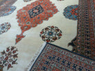 9' X 12' Vintage Fine Handmade India Floral Wool Rug Open Field Ivory Wow - Jewel Rugs