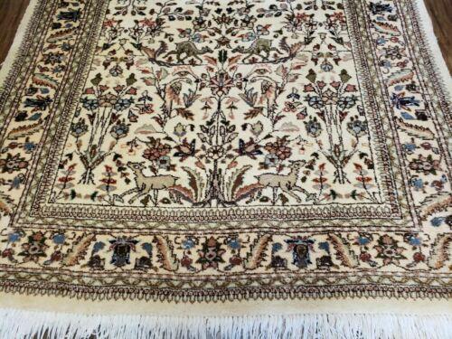 5' X 7' Vintage Handmade Indian Wool Rug Hunting TREE OF LIFE DEER Nice - Jewel Rugs