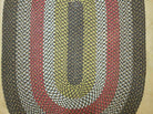 4' X 6' Vintage Handmade American Braided Rug Runner Oval Brown Red Yellow - Jewel Rugs