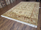 6' X 9' Vintage Oriental Floral Handmade Wool Rug Vegetable Dye Tea Washed Nice - Jewel Rugs