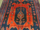 4' 6" X 8' 2" Antique Handmade India Tribal Geometric Wool Rug Red Blue # 129 - Jewel Rugs