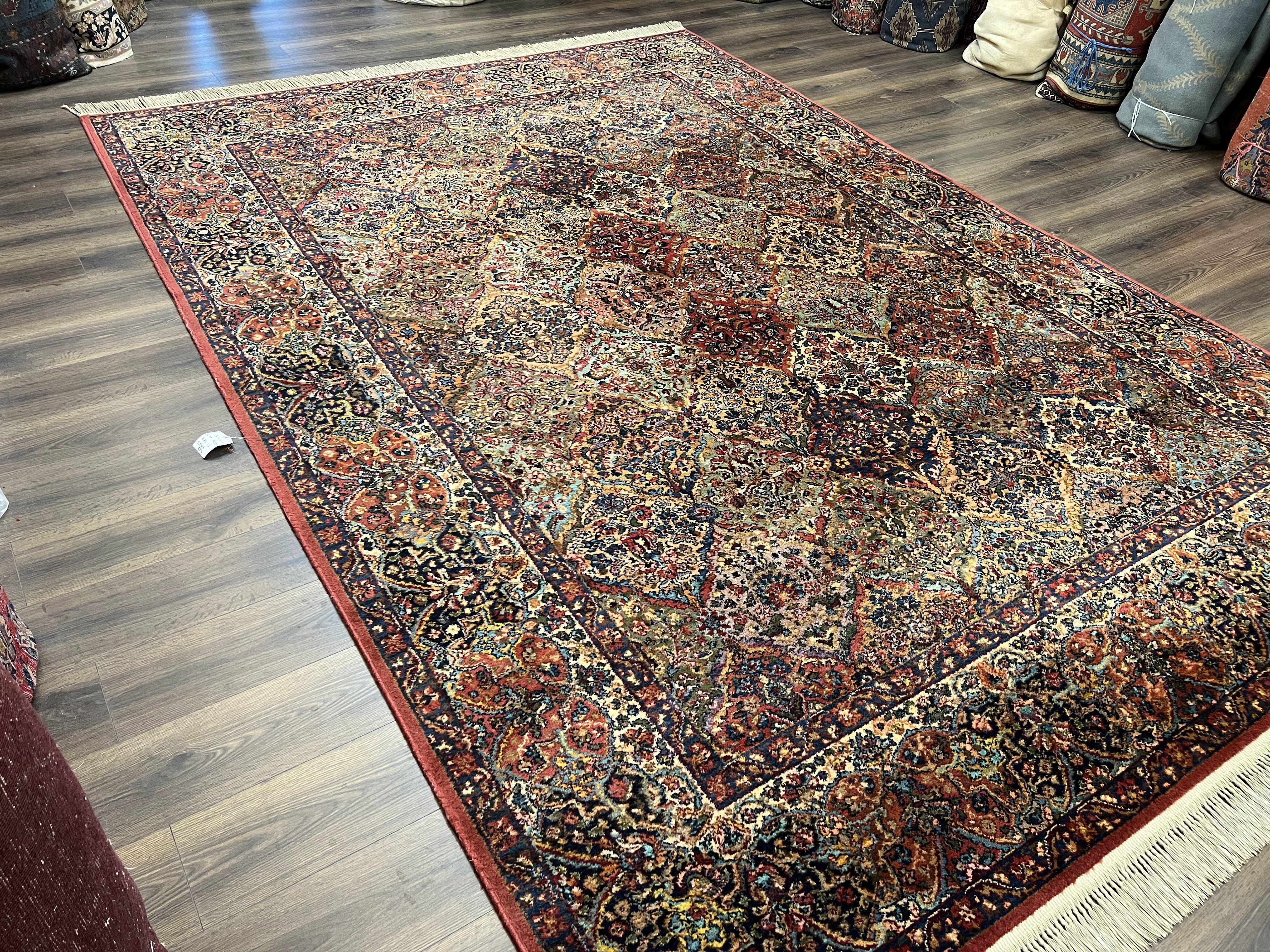 Karastan Multicolor Panel Kirman Rug #717, Wool Karastan Rug 8' 8" x 12', Vintage Multipanel Kirman, Original Karastan Collection 700 Series - Jewel Rugs