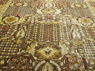 10' X 14' Handmade Pak Peshavar Chobi Agra Wool Carpet Coffee Brown Gold - Jewel Rugs