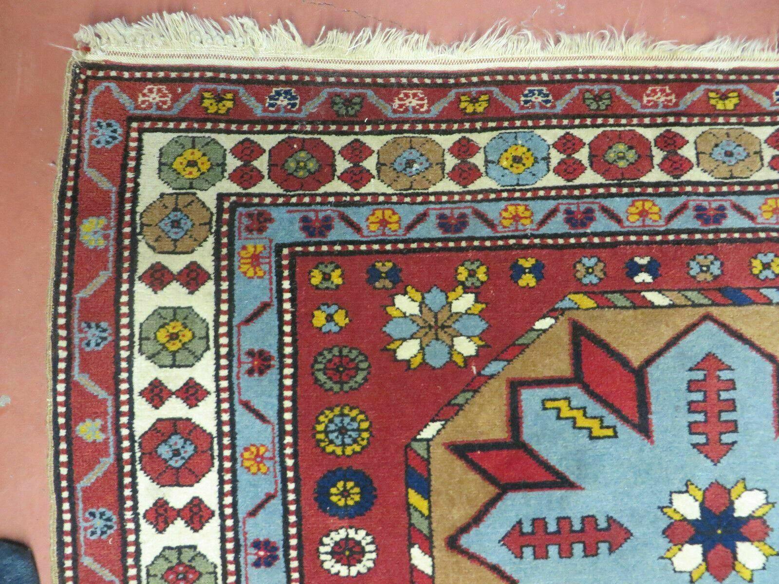 4' X 6' Vintage Handmade Caucasian Shirvan Russian Armenian Wool Rug Colorful - Jewel Rugs