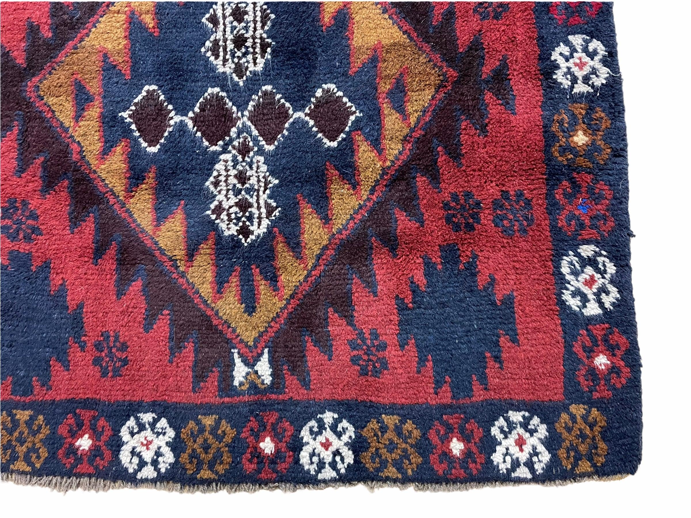 3 X 5 Vintage Handmade Tribal Wool Rug Baluchi Rug Afghan Balouch Rug Red Nice - Jewel Rugs