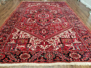 8' X 11' Vintage Handmade India Oriental Hand Knotted Wool Rug Carpet Red Nice - Jewel Rugs