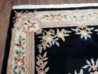 6' x 9' Vintage Black Chinese Art Deco Carving Wool Rug 90 Line - Jewel Rugs