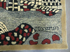 3' X 4' Vintage Hand Crafted Israel Wool Rug Carpet Wall Hanging Signed Hebrew - Jewel Rugs