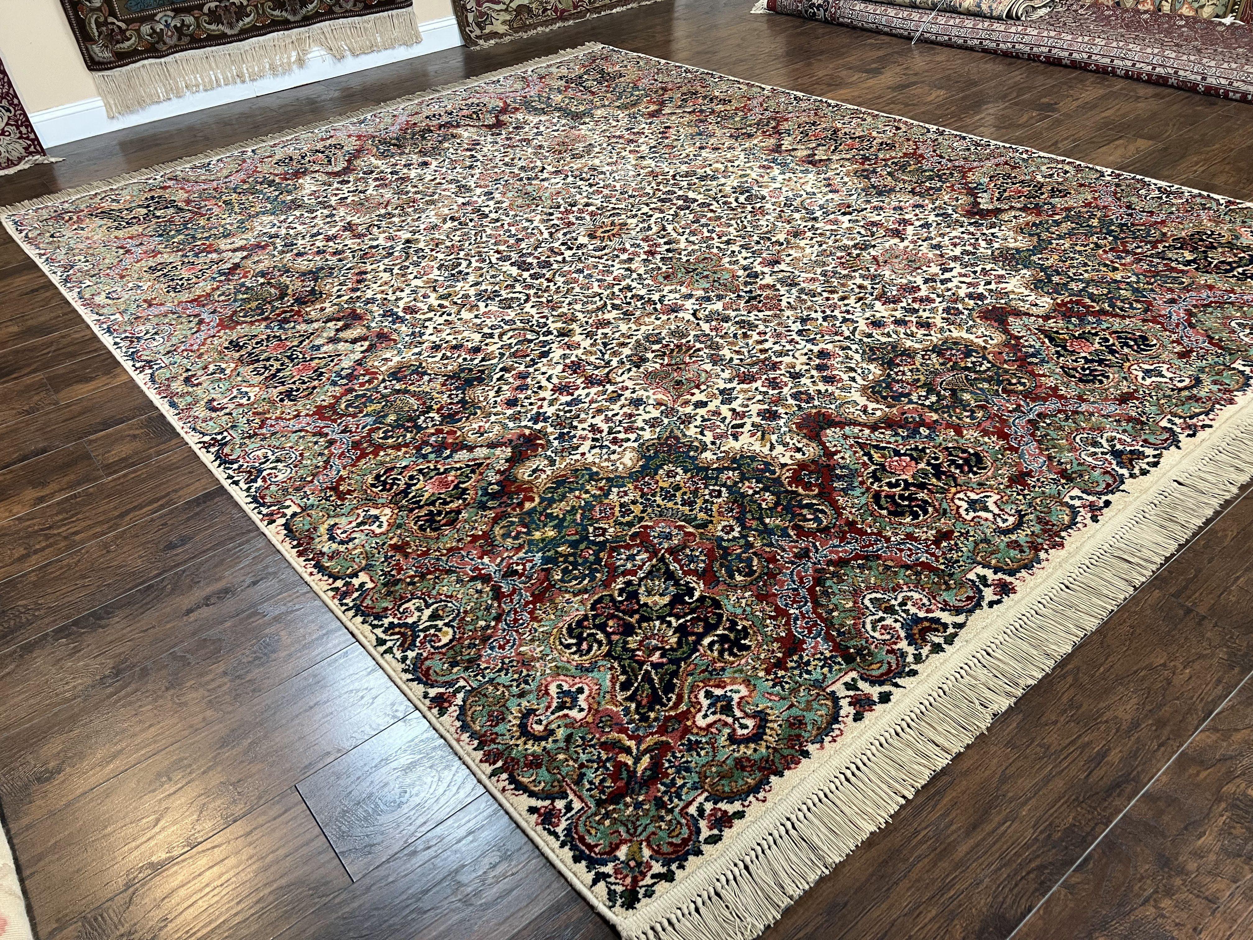 8.8 x 10.6 Karastan Rug Floral Kirman #742, Wool Karastan Carpet, Vintage Karastan Rugs, Original 700 Series, Discontinued, Oriental Rug - Jewel Rugs