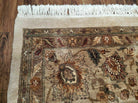 10' X 14' One-of-a-Kind Indian Agra Hand-Knotted Wool Rug Beige Tea Washed Nice - Jewel Rugs