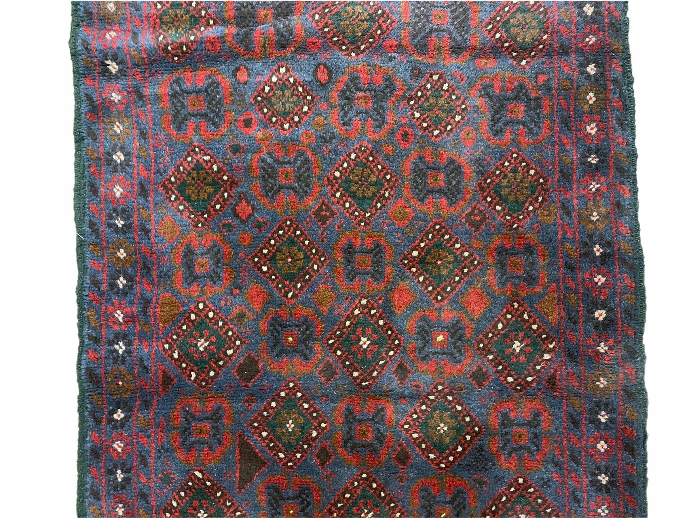 3x5 New Vintage Handmade Tribal Wool Rug Balouchi Rug Afghan Rug Red Blue Nice - Jewel Rugs