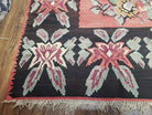 Vintage Karabakh Kilim Rug, Antique Caucasian Flatweave Area Rug, 9x12 Red & Black Turkish Azerbaijani Rug Woolen Hand-Woven Living Room Rug - Jewel Rugs