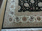 9' X 12' Vintage Handmade Chinese Allover Oriental Wool Silk Rug Nice Black - Jewel Rugs