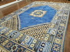 7' X 10' 5" Handmade Moroccan Urban Rabat Wool Carpet Blue Area Rug - Jewel Rugs