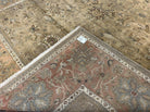 Large Indian Rug 10x14, Hand Knotted Wool Sultanabad Carpet 10 x 14 ft, Laurel Green and Salmon, Floral Allover Room Sized Handmade Rug - Jewel Rugs