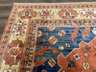 Karastan Rug 8' 2" x 11' 9", Karastan Williamsburg Rug Pattern #553 Turkish Church, Salmon Blue Golden Tan, Wool Karastan Carpet, Room Sized - Jewel Rugs