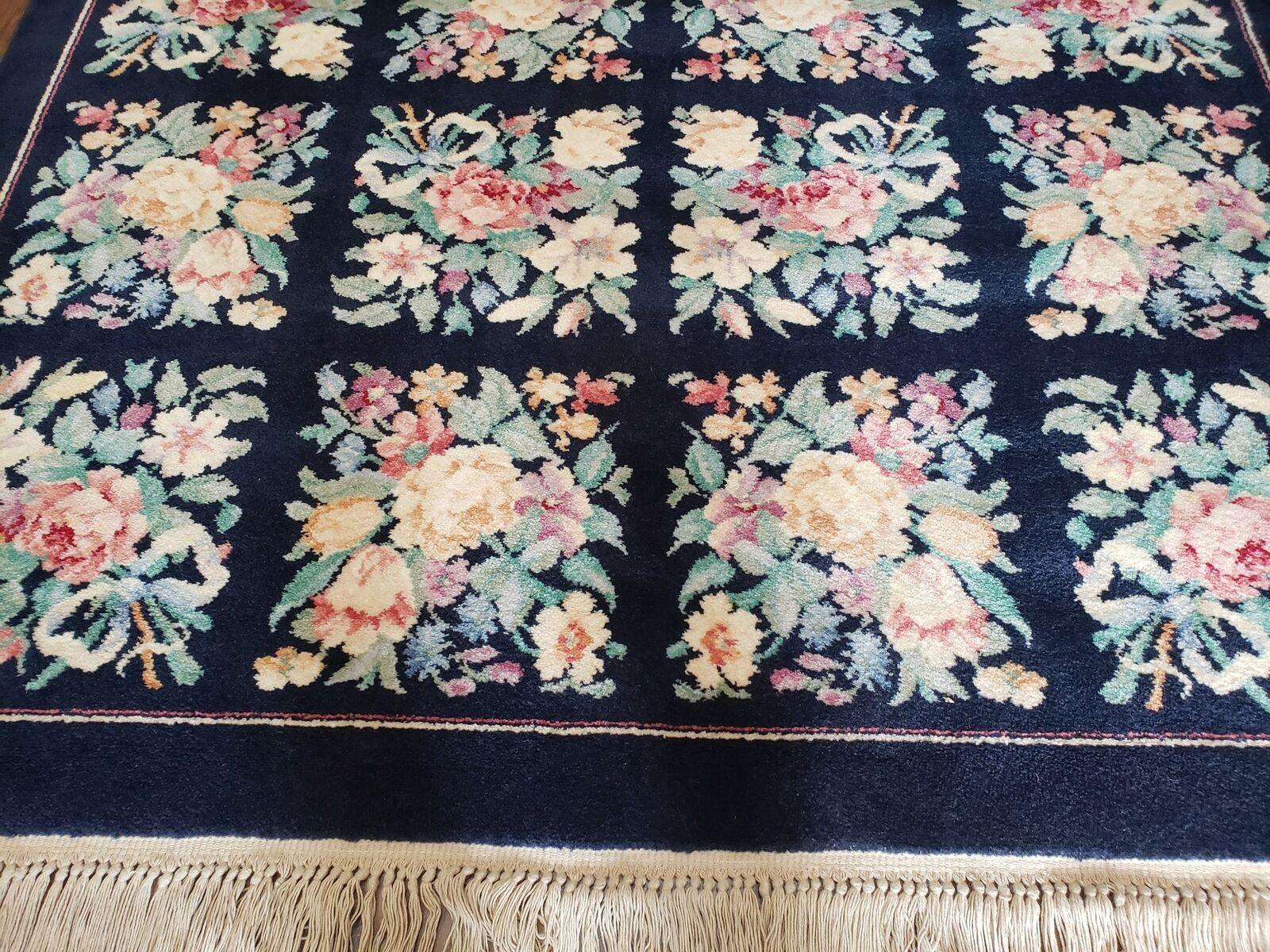 5' 9" X 9' American Made Karastan Flower Garden of Eden 509/9942 Wool Rug - Jewel Rugs