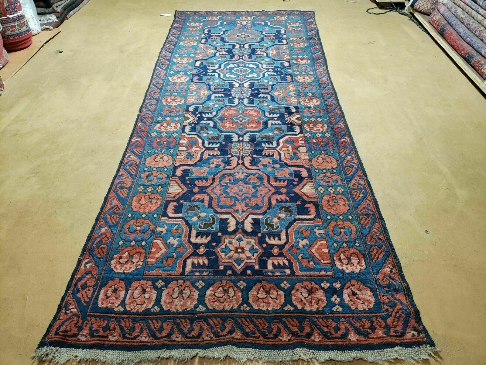 3'10" X 10' Antique Caucasian Seychor Rug Hand Made Wool Carpet Organic Dye Nice - Jewel Rugs