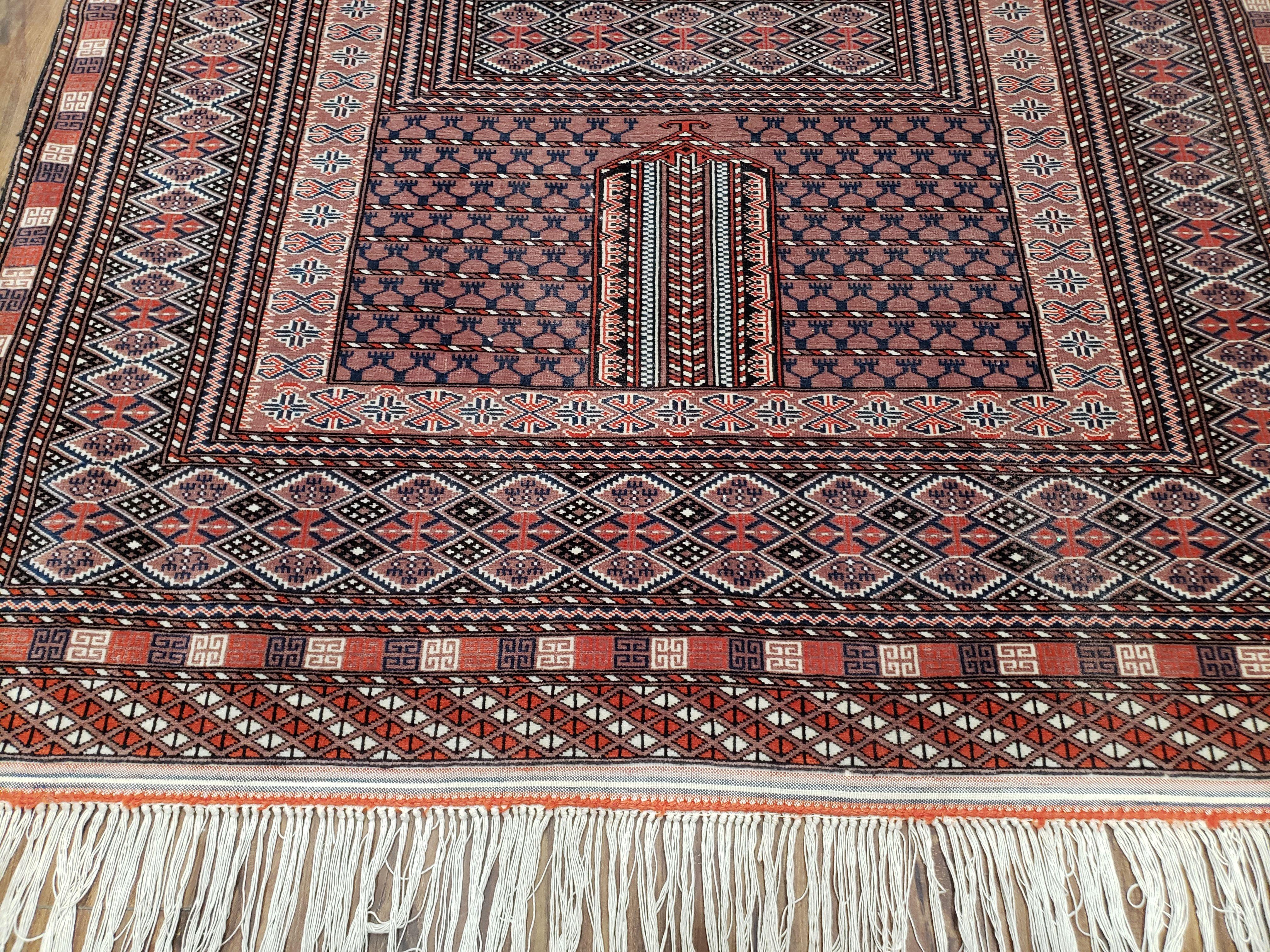 Vintage Turkoman Bokhara Rug 4x6, Four Seasons Pakistan Bukhara Turkmen Engsi Yamud Carpet, Fine Tribal Rug, Wool, Hand-Knotted, Brown, Nice - Jewel Rugs