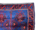 2'10"X 4'7" Vintage Handmade Tribal Wool Rug Balouchi Rug Afghan Rug Blue Red - Jewel Rugs