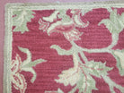 Pottery Barn Small Indian Handtufted Wool Rug 3x5, Red Floral Accent Carpet, Foyer Room Rug, Entryway Rug 3 x 5 ft - Jewel Rugs