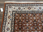 Indo Bidjar Rug 8x10, Indo Persian Bijar Carpet 8 x 10 ft, Herati Allover Floral, Red and Ivory, Wool Hand Knotted Vintage Oriental Rug Nice - Jewel Rugs