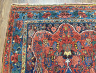 Antique Persian Bijar Rug, Red and Blue, Hand-Knotted, Wool, 3'8" x 5' 4" - Jewel Rugs